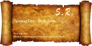 Spengler Rubina névjegykártya
